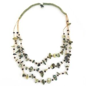 VINTAGE • Cool Shower Peridot Floating Pearl Layering Necklace